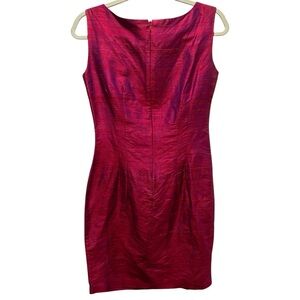 Street Life Silk Sheath Sleeveless Dress Pink - Made in USA - Small
